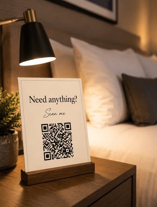 QR code card bedside table