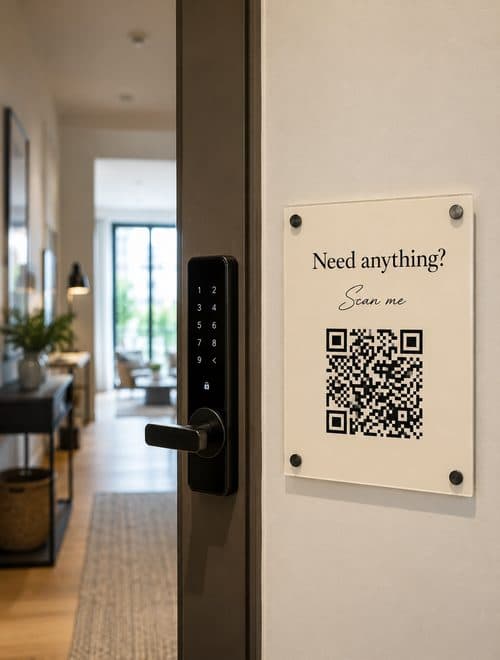 QR code card front door