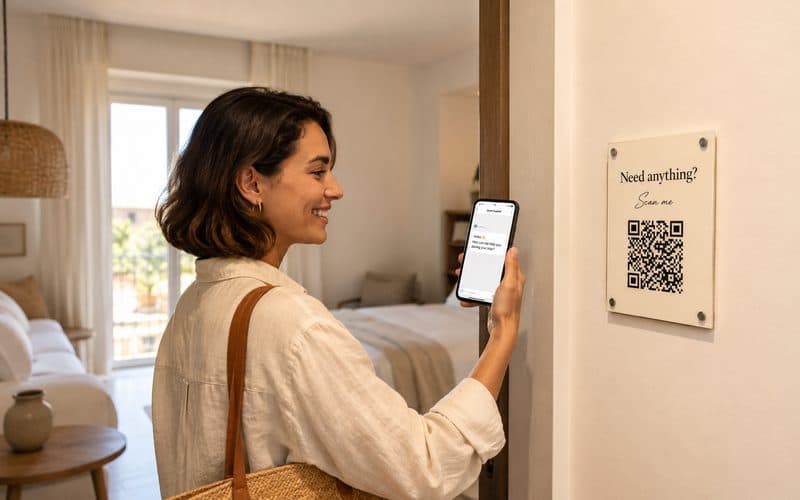 Guests scan and ask